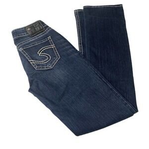 Silver Suki Jeans Sz 25 X 33 Straight Jeans Blend Western Equestrian Cowgirl